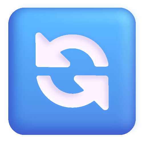 How emoji counterclockwise arrows button displayed on Microsoft 3D fluent