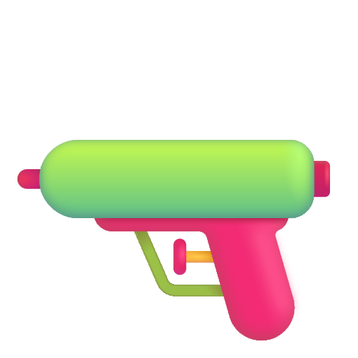 How emoji water pistol displayed on Microsoft 3D fluent