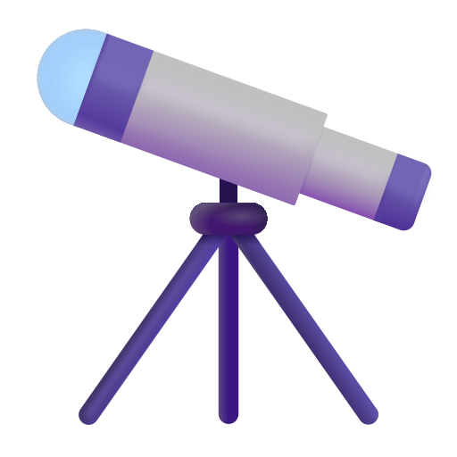 How emoji telescope displayed on Microsoft 3D fluent