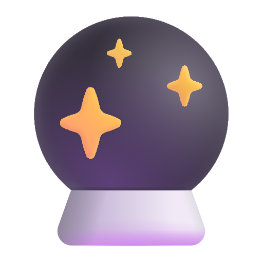 How emoji crystal ball displayed on Microsoft 3D fluent