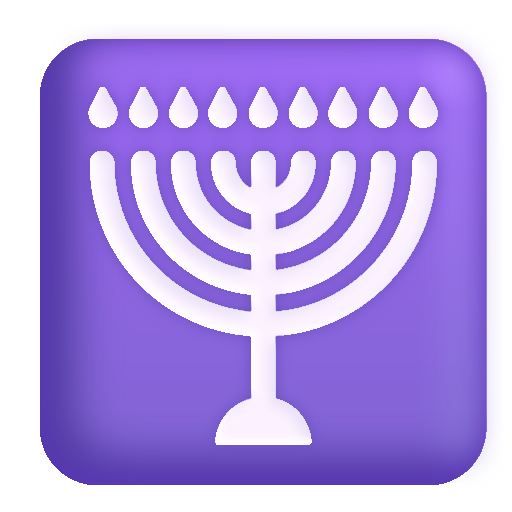 How emoji menorah displayed on Microsoft 3D fluent