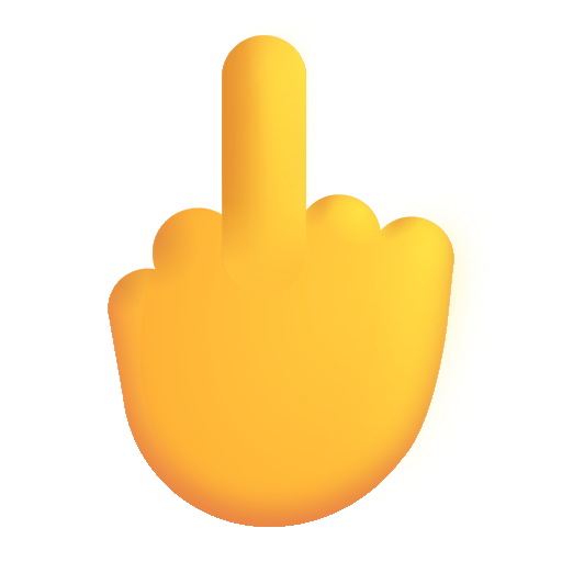 How emoji middle finger displayed on Microsoft 3D fluent