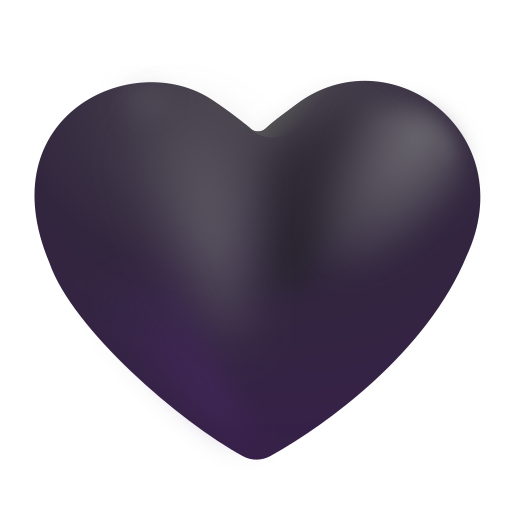 How emoji black heart displayed on Microsoft 3D fluent