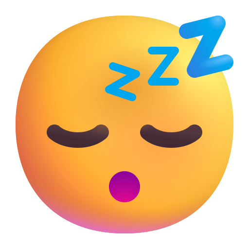 How emoji sleeping face displayed on Microsoft 3D fluent