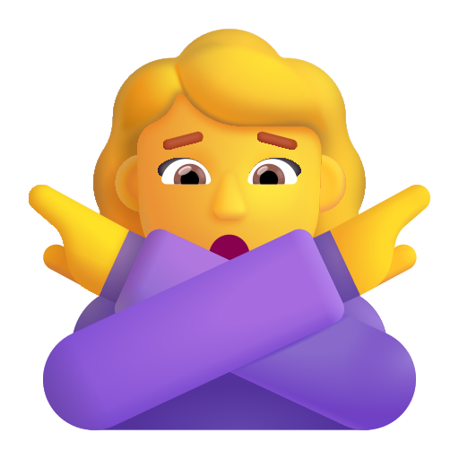 How emoji woman gesturing NO displayed on Microsoft 3D fluent