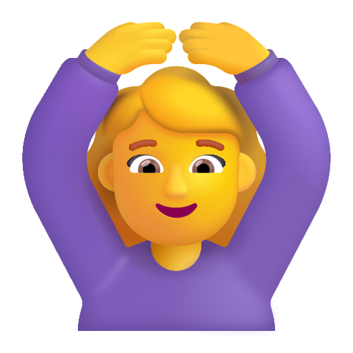 How emoji woman gesturing OK displayed on Microsoft 3D fluent