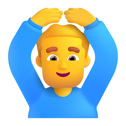 How emoji man gesturing OK displayed on Microsoft 3D fluent