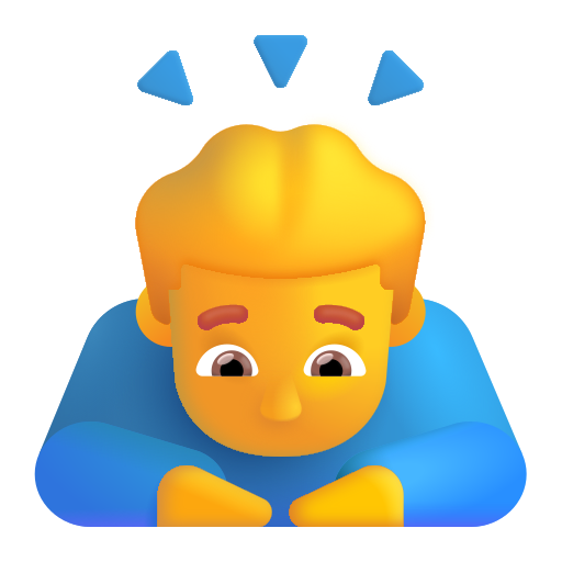 How emoji man bowing displayed on Microsoft 3D fluent