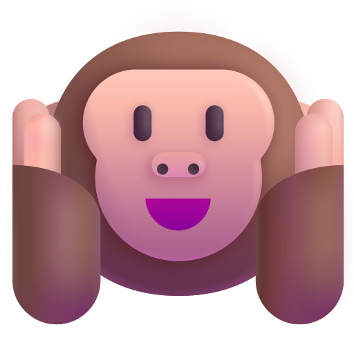 How emoji hear-no-evil monkey displayed on Microsoft 3D fluent