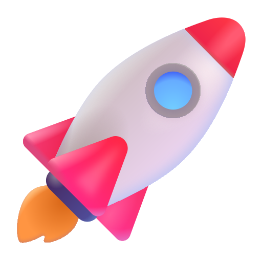 How emoji rocket displayed on Microsoft 3D fluent