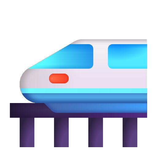 How emoji high-speed train displayed on Microsoft 3D fluent