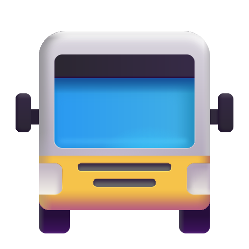 How emoji oncoming bus displayed on Microsoft 3D fluent