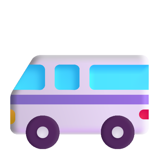 How emoji minibus displayed on Microsoft 3D fluent