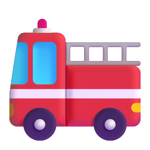 How emoji fire engine displayed on Microsoft 3D fluent