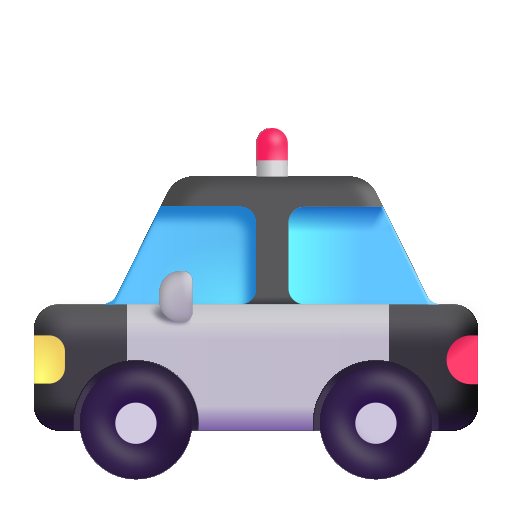 How emoji police car displayed on Microsoft 3D fluent