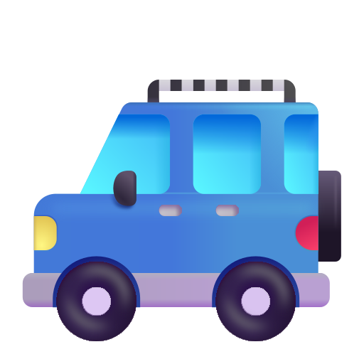 How emoji sport utility vehicle displayed on Microsoft 3D fluent