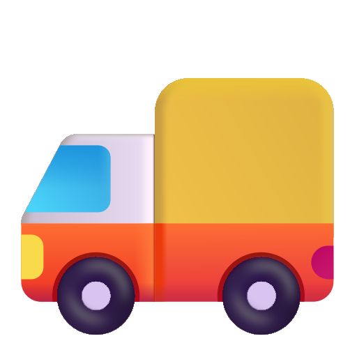 How emoji delivery truck displayed on Microsoft 3D fluent