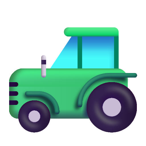 How emoji tractor displayed on Microsoft 3D fluent