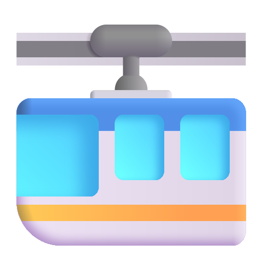 How emoji suspension railway displayed on Microsoft 3D fluent