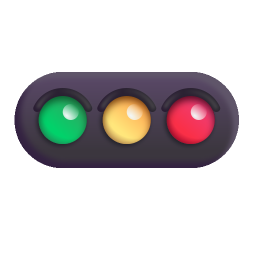 How emoji horizontal traffic light displayed on Microsoft 3D fluent