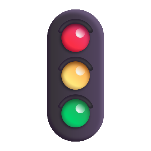 How emoji vertical traffic light displayed on Microsoft 3D fluent