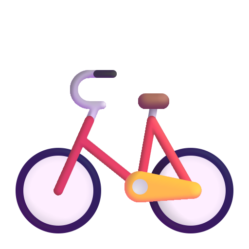 How emoji bicycle displayed on Microsoft 3D fluent