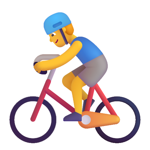 How emoji man biking displayed on Microsoft 3D fluent