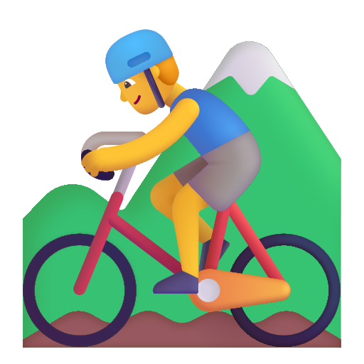 How emoji man mountain biking displayed on Microsoft 3D fluent