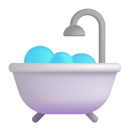 How emoji bathtub displayed on Microsoft 3D fluent