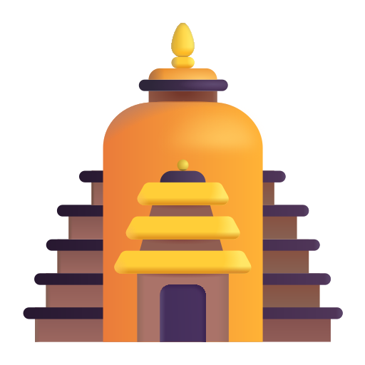 How emoji hindu temple displayed on Microsoft 3D fluent