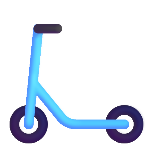 How emoji kick scooter displayed on Microsoft 3D fluent