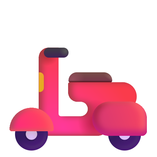 How emoji motor scooter displayed on Microsoft 3D fluent