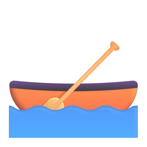 How emoji canoe displayed on Microsoft 3D fluent