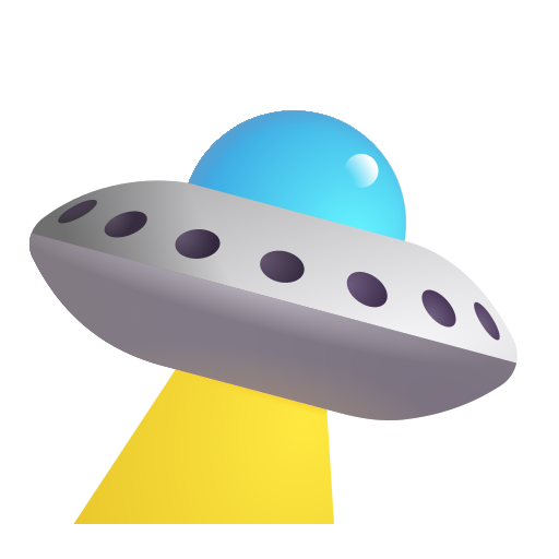 How emoji flying saucer displayed on Microsoft 3D fluent