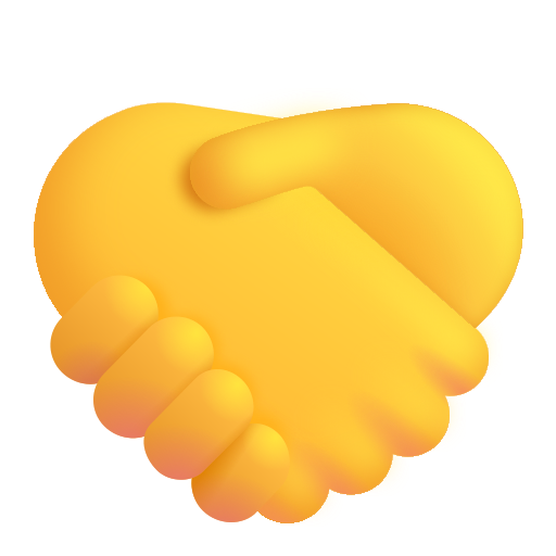 How emoji handshake displayed on Microsoft 3D fluent