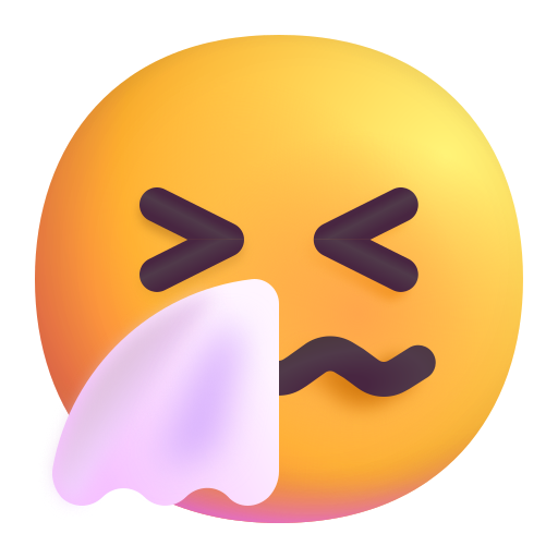 How emoji sneezing face displayed on Microsoft 3D fluent