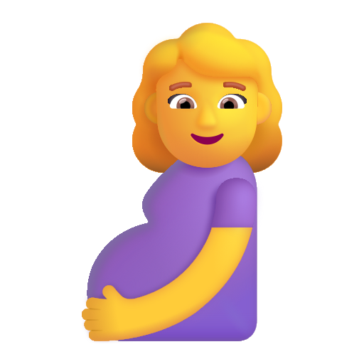 How emoji pregnant woman displayed on Microsoft 3D fluent