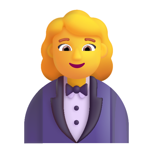 How emoji woman in tuxedo displayed on Microsoft 3D fluent