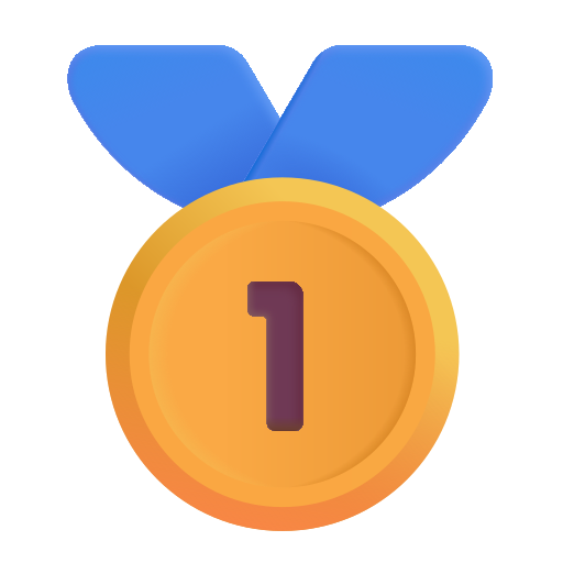 How emoji 1st place medal displayed on Microsoft 3D fluent