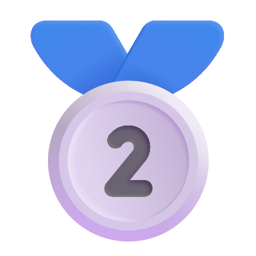 How emoji 2nd place medal displayed on Microsoft 3D fluent