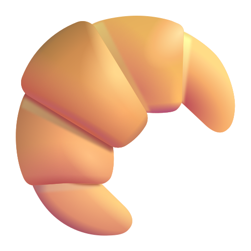 How emoji croissant displayed on Microsoft 3D fluent