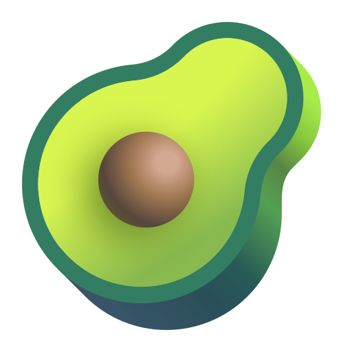 How emoji avocado displayed on Microsoft 3D fluent