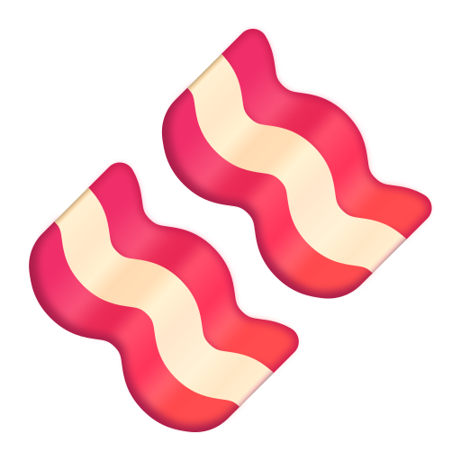 How emoji bacon displayed on Microsoft 3D fluent