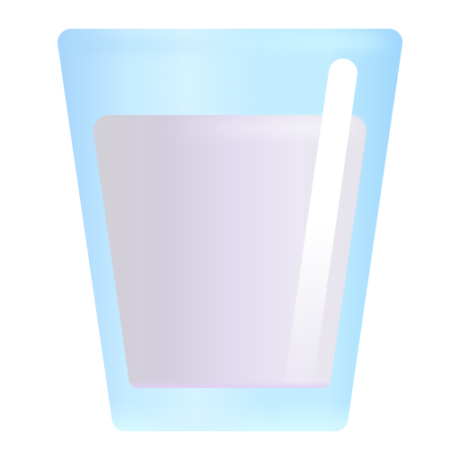 How emoji glass of milk displayed on Microsoft 3D fluent