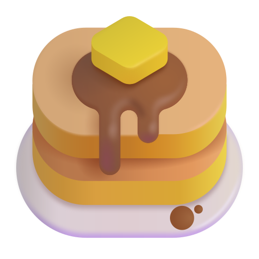 How emoji pancakes displayed on Microsoft 3D fluent