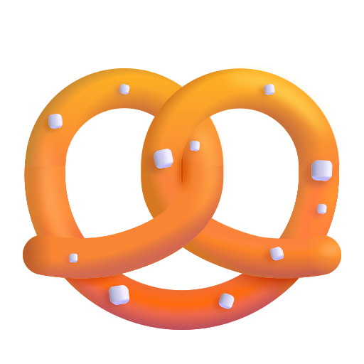 How emoji pretzel displayed on Microsoft 3D fluent