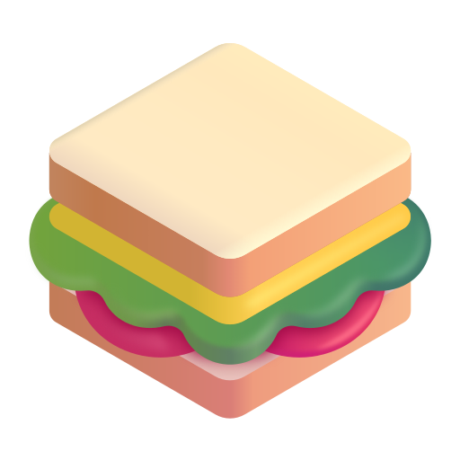 How emoji sandwich displayed on Microsoft 3D fluent