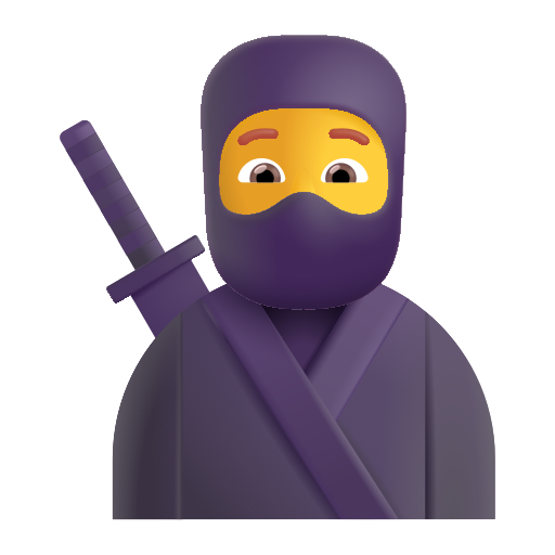 How emoji ninja displayed on Microsoft 3D fluent