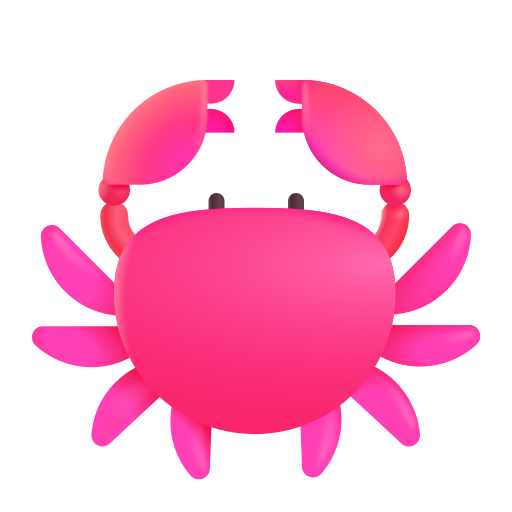 How emoji crab displayed on Microsoft 3D fluent