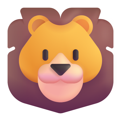 How emoji lion displayed on Microsoft 3D fluent